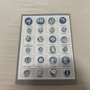 card of Kate Greenaway buttons signed SR