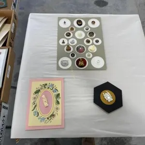 3 cards of Asian-themed buttons
