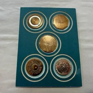 5 18th century copper buttons