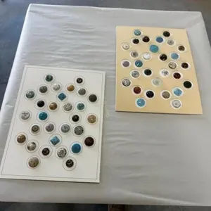 2 cards of Victorian glass buttons