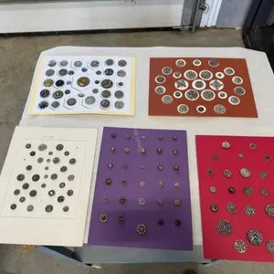 5 cards of steel & cut steel buttons