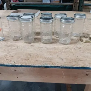 Ball Quilted Jelly Jars With Lids. Eight Jars.