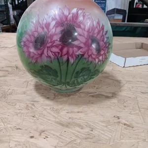 Hand Painted Glass Lamp Globe. Approx 10 inches