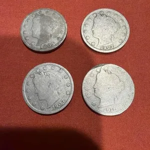 1905, (2) 1907, 1911 nickels