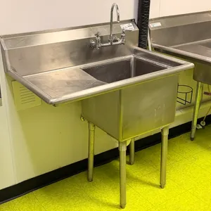 Advance Tabco Single Compartment Stainless Steel Utility Sink with Faucet and Drain, 38in x 24in