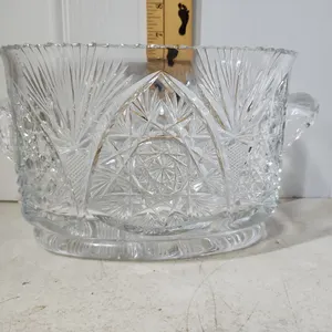 Cut Crystal Glass Bowl 11''X6''X5.5''