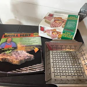 Grill mat, bread warmer, grill basket