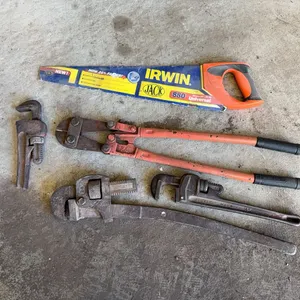 Saw, Bolt Cutters & Pipe Wrenches