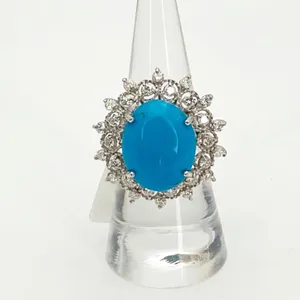 Turquoise and Diamond White Gold Ring