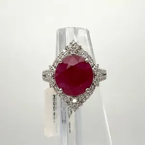 Platinum Ruby and Diamond Ring