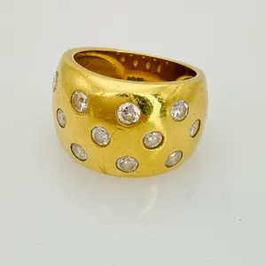 Gold and Diamond Tapered Band