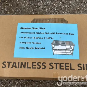Unused Stainless Steel Sink, L47.24'' x W19.68'' x H31.49'' 