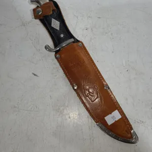 Knife w/ Leather Sheath 10" Total Length, Blade 6" 