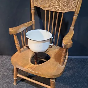 Vintage Wooden Toddler Potty Chair 14 W, 13 D, 24 T