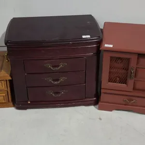 Trio of Boxes: Dresser Box 21 W, 6.5 D, 5.5 T, w/ Hearts 11.5 W, 7 D, 10 T, Painted 15 W, 7 D, 8 T 