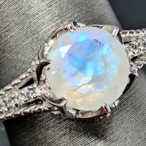 SILVER(4.18G), MOONSTONE (APP 1.5CT) RING, SUGGESTED RETAIL VALUE $300