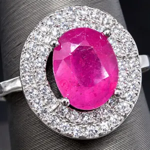SILVER(4.1G), RUBY (2CT)RING, SIZE , SUGGESTED RETAIL VALUE $360