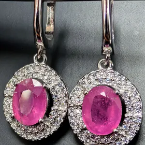 SILVER(6.98G), RUBY (3CT)EARRING, SUGGESTED RETAIL VALUE $460