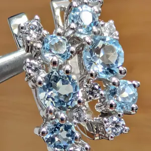 SILVER(3.57G), B.TOPAZ (APP 0.8CT) EARRING, SUGGESTED RETAIL VALUE $280