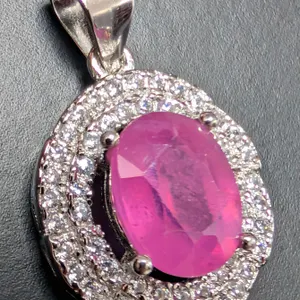 SILVER(2.76G), RUBY (2CT)PENDANT, SUGGESTED RETAIL VALUE $280