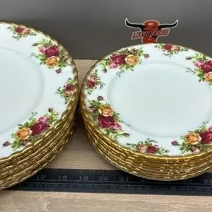 24 Royal Albert Old Country Roses China Plates.