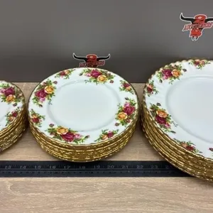 24 Royal Albert Old Country Roses China Plates.