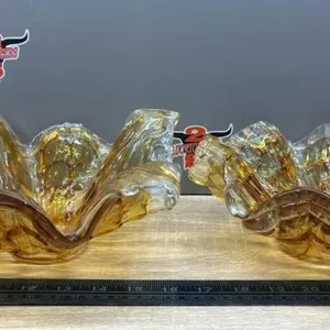 2 Unmarked Art Glass Bowls. 9� & 8� Diam.