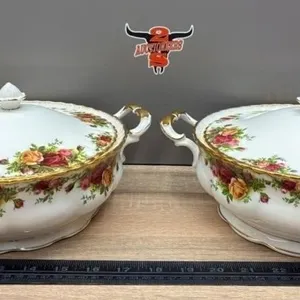 2 Royal Albert Old Country Roses Covered