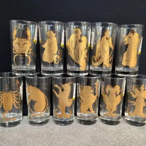 Various astrology drinking glasses