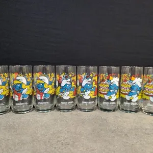 1983 Smurfs collector drinking glasses