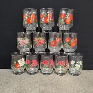 Random months drinking glasses, not a full set