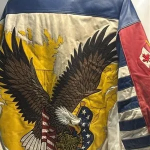 Vintage Leather Harley Davidson Stitched Jacket