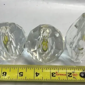 3 HUGE Cut Crystal Beads 2-1/2 - 3-1/2 inches