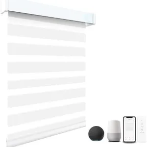 $122 SEALED Motorized Blinds with Remote, 95% Blac