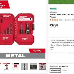 Milwaukee 10-pc Step Drill Bit Set