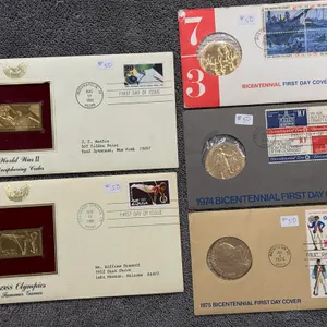 (5) U.S. 1st Day Covers (2 Stamp, 3 Medals)