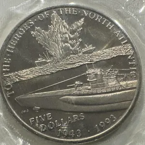 1993 Cdn $5 Heros of the Atlantic-Marshall Island Coin