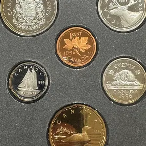 1996 Cdn Sterling Silver Proof Coin Set- No Silver $1
