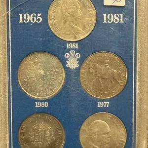 (5) United Kingdom Crowns Coins Set