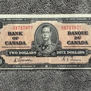 1938 Cdn $2 Bank Note- Better Condition