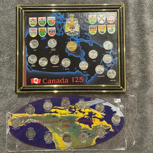 (2) Cdn 1992 -125 Set in Frame, 2000 Millen UNC Set