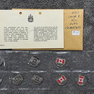 (10) 2015 Cdn $.25 UNC Color and Non-Color