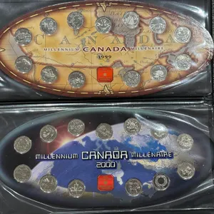 (2) 1999 & 2000 Cdn Millennium $.25 Sets in Holder