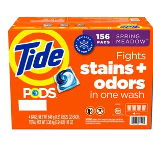 Tide: Pods Laundry Detergent Pods, Spring Meadow, 156-count- New/ Open Box/ Bag opened but unused