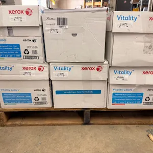(6) Xerox Vitality Copy and Print Paper, 8.5" x 11", All White, 5000 Sheets Per Case - New/Some Damaged Boxes/Some Open