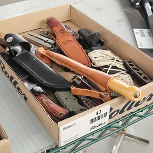 Tray of Fixed Blades, Folding Knives, Multi-Tools, Sheaths