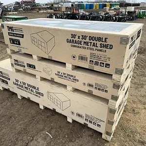 NEW/UNUSED STANFORGE MS3030 30'X30' DOUBLE GARAGE METAL SHED - 3 BOXES