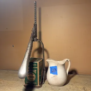 WHITE PITCHER-ANTIQUE BOTTLE CAPPER