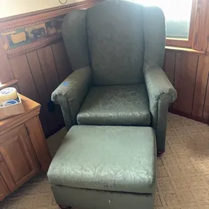 GREEN OCCASIONAL CHAIR-OTTOMAN