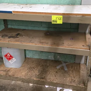4'x1½'x3' Metal 3 tier rack with particle board decks